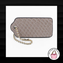 Load image into Gallery viewer, 2.25&quot; COACH NEW YORK TAN TAUPE w/ PYTHON BACK LEATHER FOB CHARM KEYCHAIN HANGTAG
