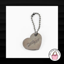 Load image into Gallery viewer, DONNA SHARP SMALL GUNMETAL HEART ON BALL CHAIN FOB BAG CHARM KEYCHAIN HANG TAG
