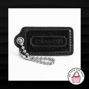 2.5" Large COACH BLACK PATENT LEATHER KEY FOB BAG CHARM KEYCHAIN HANGTAG TAG