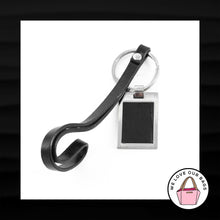 Load image into Gallery viewer, GIANI BERNINI SILVER BLACK LEATHER LOOP STRAP KEY FOB BAG CHARM KEYCHAIN HANGTAG
