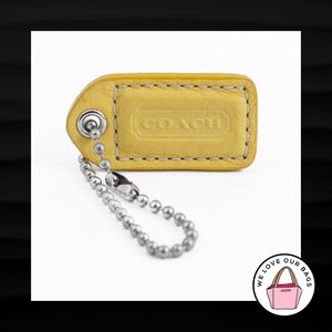 1.5" Small COACH YELLOW LEATHER KEY FOB CHARM KEYCHAIN HANG TAG WRISTLET