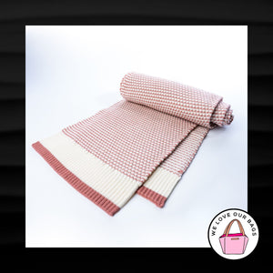 NEW $248 COACH LIMITED EDITION MAUVE PINK CREAM 100% WOOL OBLONG SCARF MUFFLER