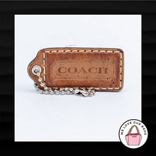 Load image into Gallery viewer, 2.25&quot; Medium COACH BROWN LEATHER KEY FOB BAG CHARM KEYCHAIN HANGTAG TAG
