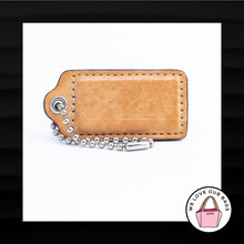 Load image into Gallery viewer, 2.5&quot; Large COACH TAN PINK LEATHER KEY FOB BAG CHARM KEYCHAIN HANGTAG TAG

