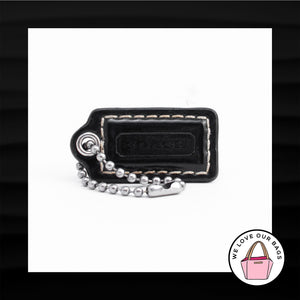 1.5" Small COACH BLACK PATENT LEATHER KEY FOB CHARM KEYCHAIN HANG TAG WRISTLET