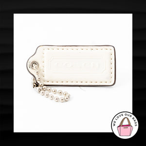 2.25" Medium COACH WHITE LEATHER KEY FOB BAG CHARM KEYCHAIN HANGTAG TAG