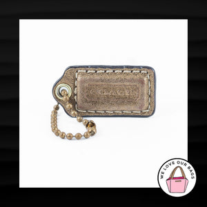 1.5" Small COACH GOLD LEATHER BRASS FOB CHARM KEYCHAIN HANG TAG WRISTLET