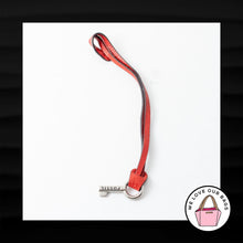 Load image into Gallery viewer, FOSSIL SILVER KEY RED LEATHER LOOP STRAP FOB BAG CHARM KEYCHAIN HANG TAG
