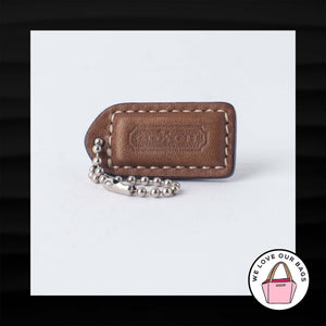 1.5" Small COACH BROWN LEATHER KEY FOB CHARM KEYCHAIN HANG TAG WRISTLET