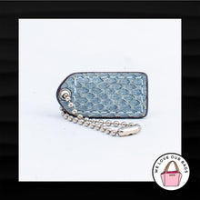 Load image into Gallery viewer, 1.5&quot; COACH BLUE SUEDE SNAKESKIN LEATHER KEY FOB CHARM KEYCHAIN HANG TAG WRISTLET
