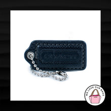 Load image into Gallery viewer, 2&quot; Med COACH BLACK PYTHON EXOTIC LEATHER NICKEL FOB BAG CHARM KEYCHAIN HANG TAG
