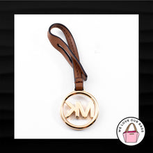 Load image into Gallery viewer, MICHAEL KORS BRASS &amp; BROWN LEATHER LOOP STRAP KEY FOB BAG CHARM KEYCHAIN HANGTAG
