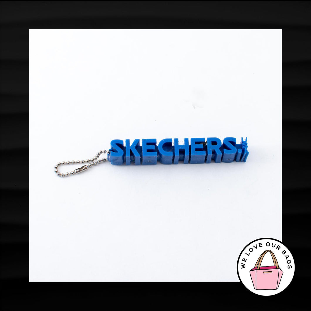 VINTAGE SKECHERS BLUE RUBBER SILICONE BALL CHAIN FOB BAG SHOE CHARM KEYCHAIN TAG