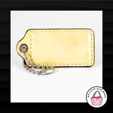 Load image into Gallery viewer, 2.5&quot; Large COACH YELLOW PATENT LEATHER KEY FOB BAG CHARM KEYCHAIN HANGTAG TAG
