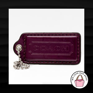 2.25" Medium COACH PURPLE PATENT LEATHER KEY FOB BAG CHARM KEYCHAIN HANGTAG TAG