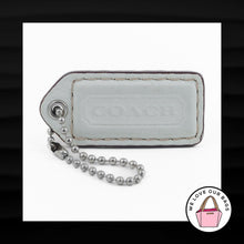 Load image into Gallery viewer, 2&quot; Medium COACH WHITE SADDLE LEATHER NICKEL KEY FOB BAG CHARM KEYCHAIN HANG TAG
