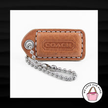 Load image into Gallery viewer, 1.5&quot; Small COACH BRITISH TAN BROWN LEATHER FOB CHARM KEYCHAIN HANGTAG WRISTLET

