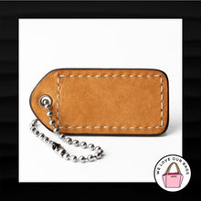 Load image into Gallery viewer, 2&quot; Medium COACH WHITE TAN LEATHER KEY FOB BAG CHARM KEYCHAIN HANGTAG TAG
