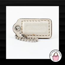 Load image into Gallery viewer, 1.5&quot; Small COACH WHITE GOLD LEATHER KEY FOB CHARM KEYCHAIN HANG TAG WRISTLET
