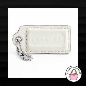 2" Medium COACH IVORY PATENT LEATHER KEY FOB BAG CHARM KEYCHAIN HANGTAG TAG