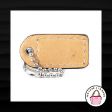 Load image into Gallery viewer, 1.5&quot; COACH WHITE TAN LEATHER  KEY FOB CHARM KEYCHAIN HANG TAG WRISTLET

