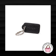 Load image into Gallery viewer, 1.5&quot; Small COACH NEW YORK BLACK PURPLE LEATHER KEY FOB CHARM KEYCHAIN HANG TAG

