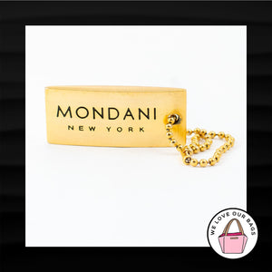 MONDANI NEW YORK GOLD BRASS THICK KEY FOB BAG CHARM KEYCHAIN HANG TAG