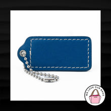 Load image into Gallery viewer, 2.25&quot; Medium COACH BLUE PATENT LEATHER KEY FOB BAG CHARM KEYCHAIN HANGTAG TAG
