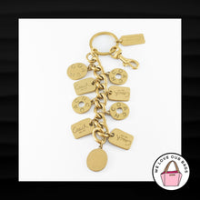 Load image into Gallery viewer, NEW RARE COACH XL HEAVY HAMMERED GOLD BRASS CHARMS CHAIN KEY FOB BAG KEYCHAIN
