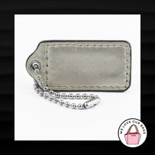 Load image into Gallery viewer, 2&quot; Medium COACH WHITE GOLD LEATHER NICKEL KEY FOB BAG CHARM KEYCHAIN HANG TAG
