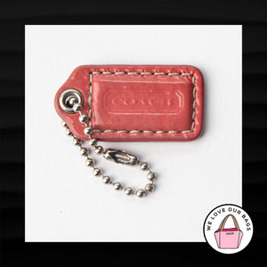 1.5" Small COACH SALMON PINK PATENT LEATHER KEY FOB CHARM KEYCHAIN HANG TAG WRISTLET