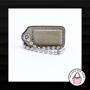 1.5" COACH PUTTY TAUPE PATENT LEATHER KEY FOB CHARM KEYCHAIN HANG TAG WRISTLET