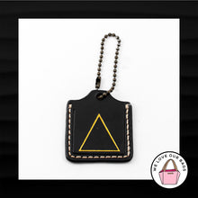 Load image into Gallery viewer, KELSI DAGGER BLACK LEATHER GOLD BRASS BALL CHAIN KEY FOB BAG CHARM KEYCHAIN TAG
