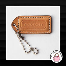 Load image into Gallery viewer, 2&quot; Medium COACH TAN PINK LEATHER KEY FOB BAG CHARM KEYCHAIN HANGTAG TAG
