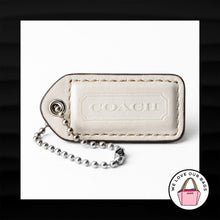 Load image into Gallery viewer, 2&quot; Medium COACH WHITE TAN LEATHER KEY FOB BAG CHARM KEYCHAIN HANGTAG TAG
