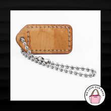 Load image into Gallery viewer, 1.5&quot; Small COACH PINK TAN LEATHER NICKEL FOB CHARM KEYCHAIN HANGTAG WRISTLET
