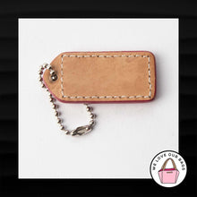 Load image into Gallery viewer, 2&quot; Medium COACH PINK TAN LEATHER KEY FOB BAG CHARM KEYCHAIN HANGTAG TAG
