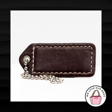 Load image into Gallery viewer, 2&quot; Medium COACH TAN BROWN LEATHER KEY FOB BAG CHARM KEYCHAIN HANGTAG TAG
