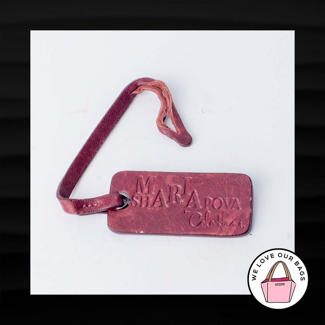 COLE HAAN MAROON RED LEATHER LOOP STRAP KEY FOB BAG CHARM KEYCHAIN HANG TAG