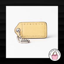 Load image into Gallery viewer, 1.5&quot; Small COACH BROWN YELLOW LEATHER KEY FOB CHARM KEYCHAIN HANG TAG WRISTLET
