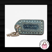 Load image into Gallery viewer, 1.5&quot; Small COACH BLUE SUEDE &amp; PYTHON BACK LEATHER KEYFOB CHARM KEYCHAIN HANG TAG
