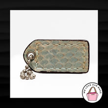 Load image into Gallery viewer, 1.5&quot; Small COACH BLUE SUEDE &amp; PYTHON BACK LEATHER KEYFOB CHARM KEYCHAIN HANG TAG
