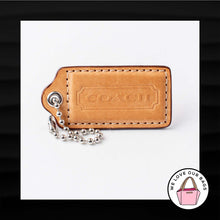Load image into Gallery viewer, 2.5&quot; Large COACH TAN PINK LEATHER KEY FOB BAG CHARM KEYCHAIN HANGTAG TAG
