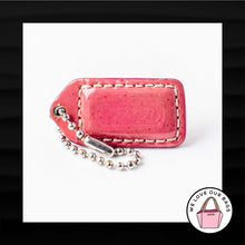 Load image into Gallery viewer, 1.5&quot; Small COACH PINK TAN PATENT LEATHER KEY FOB CHARM KEYCHAIN HANGTAG WRISTLET
