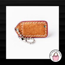 Load image into Gallery viewer, 1.5&quot; Small COACH PINK TAN PATENT LEATHER KEY FOB CHARM KEYCHAIN HANGTAG WRISTLET

