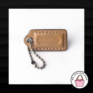 1.5" Small COACH TAN PATENT LEATHER KEY FOB CHARM KEYCHAIN HANG TAG WRISTLET