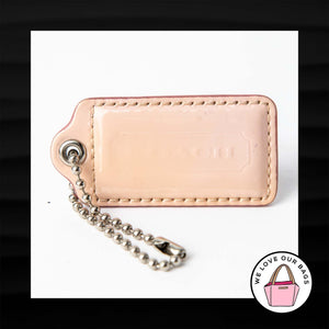 2.5″ Large COACH NUDE FLESH PATENT LEATHER KEY FOB BAG CHARM KEYCHAIN HANG TAG