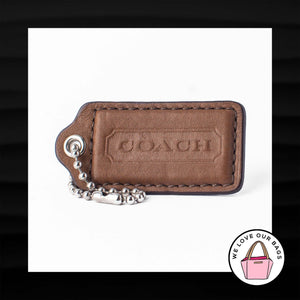 2.5" Large COACH BROWN LEATHER KEY FOB BAG CHARM KEYCHAIN HANGTAG TAG