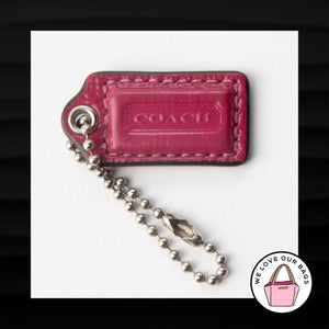 1.5" Small COACH PINK PATENT LEATHER KEY FOB CHARM KEYCHAIN HANG TAG WRISTLET