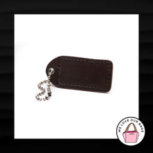 Load image into Gallery viewer, 2&quot; Medium COACH BROWN DARK BROWN LEATHER KEY FOB BAG CHARM KEYCHAIN HANGTAG TAG
